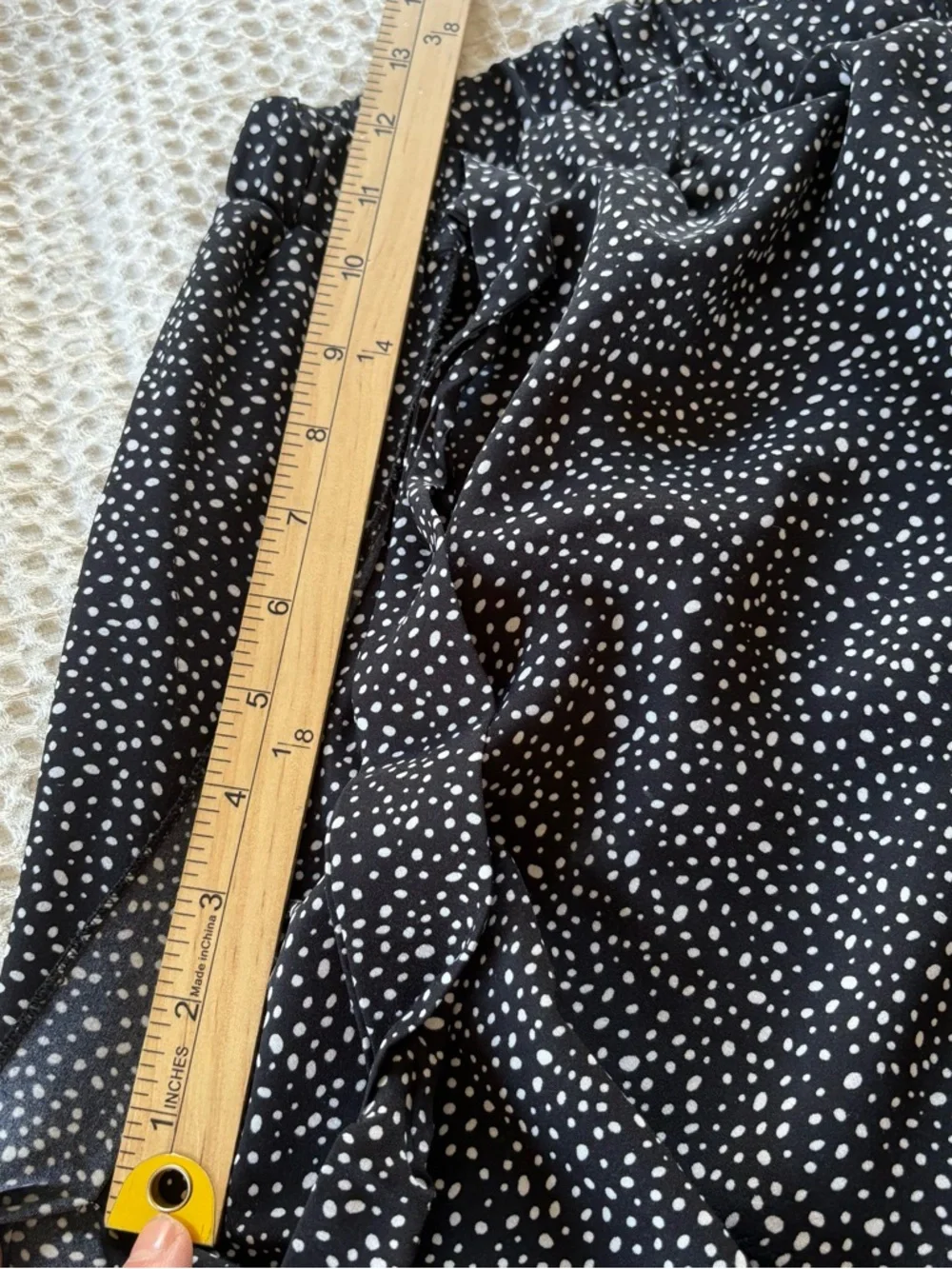 SHEIN Curve 0XL High Slit Speckled Wide Leg Pants Faux Maxi Skirt Tie Waist Boho - Picture 11 of 15